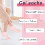 Silicone Moisturizing Gel Heel Socks for Dry Cracked Feet Reusable Foot Care Socks for Women