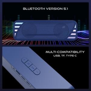 RD CLANC B-29 Wireless Bluetooth Speaker with RGB Light | Powerful Sound | Portable & Stylish Design