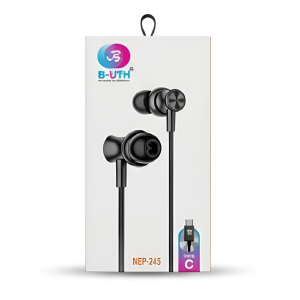 B-UTH NEP-245 Type-C Wired Earphones with Mic (Black)