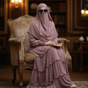 Women’s Modest Abaya Dress | Full Length Islamic Wear | Elegant Ruffle Tier Design | Comfortable Daily & Occasion Wear