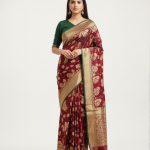 Women’s Banarasi Inspired Woven Saree | Rich Floral Zari Design | Elegant Party & Festive Wear Saree | Saree Only (Without Blouse Piece)