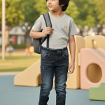 Kids Boys Slim Fit Stretchable Denim Jeans | Premium Dark Blue Casual Wear | Soft Cotton Blend | Ages 5–12 Years