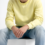 G-STAR Men’s Solid Yellow Crew Neck Sweatshirt | Full Sleeve Casual Pullover | Premium Cotton Blend