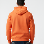 Men's Graphic Fleece Hoodie - Vibrant Orange Streetwear Pullover - Premium Cotton Blend Long Sleeve Sweatshirt with Kangaroo Pocket