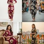 Women’s Floral Printed Kurta Pant Set | Straight Fit Ethnic Wear | 3/4 Sleeve Kurti Set | Stylish Office, Casual & Festive Wear for Women