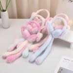 Cute Bunny Ear Plush Earmuffs with Long Scarf for Kids & Girls | Soft Winter Wear | Pastel Multicolor