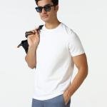 Men's Solid Round Neck T-Shirt Pack of 2 Casual Short Sleeve Cotton T-Shirts for Men