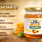 WB Fresh Harvest 100% Pure Natural Honey | Raw & Unprocessed | No Added Sugar | 500g Glass Jar