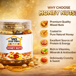 WB Honey Nuts – Premium Mixed Nuts Coated with Pure Natural Honey | Almonds, Cashews, Pistachios & More | Healthy Energy Snack | 450 g